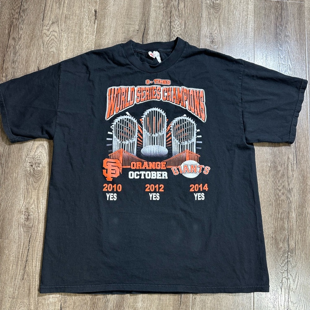 Alstyle Black and Orange World Series Champions Tee